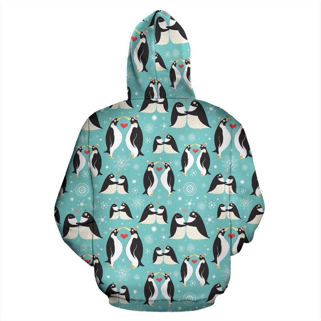 Penguin Love Print Pullover Hoodie
