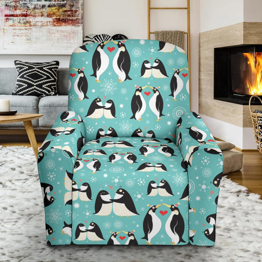 Penguin Love Print Single Sofa Slipcover -JTAMIGO.COM