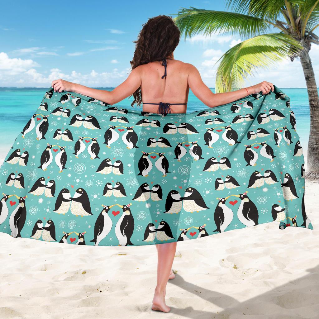 Penguin Love Print Sarong Pareo Wrap