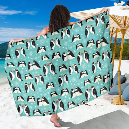 Penguin Love Print Sarong Pareo Wrap