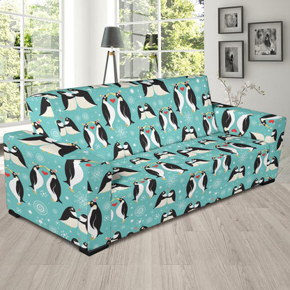 Penguin Love Print Sofa Slipcover-JTAMIGO.COM