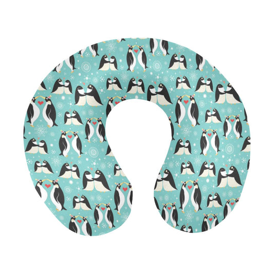 Penguin Love Print U-Shaped Travel Neck Pillow-JTAMIGO.COM