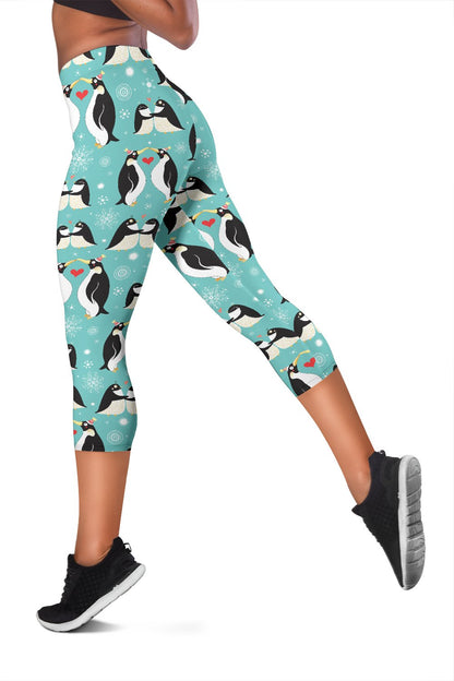 Penguin Love Print Women Capris