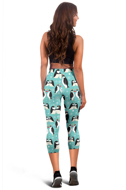 Penguin Love Print Women Capris