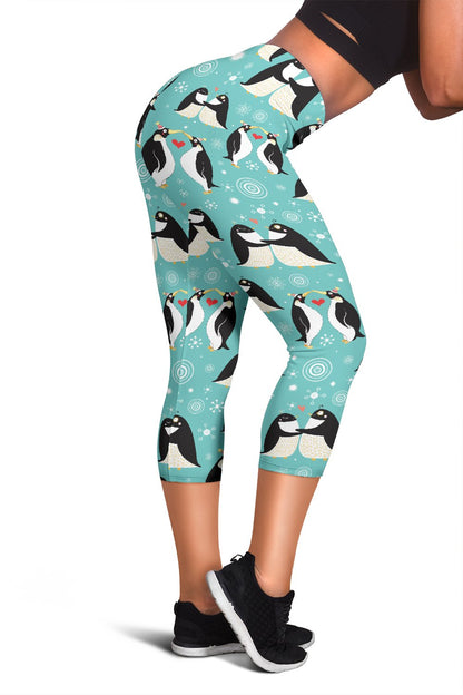 Penguin Love Print Women Capris