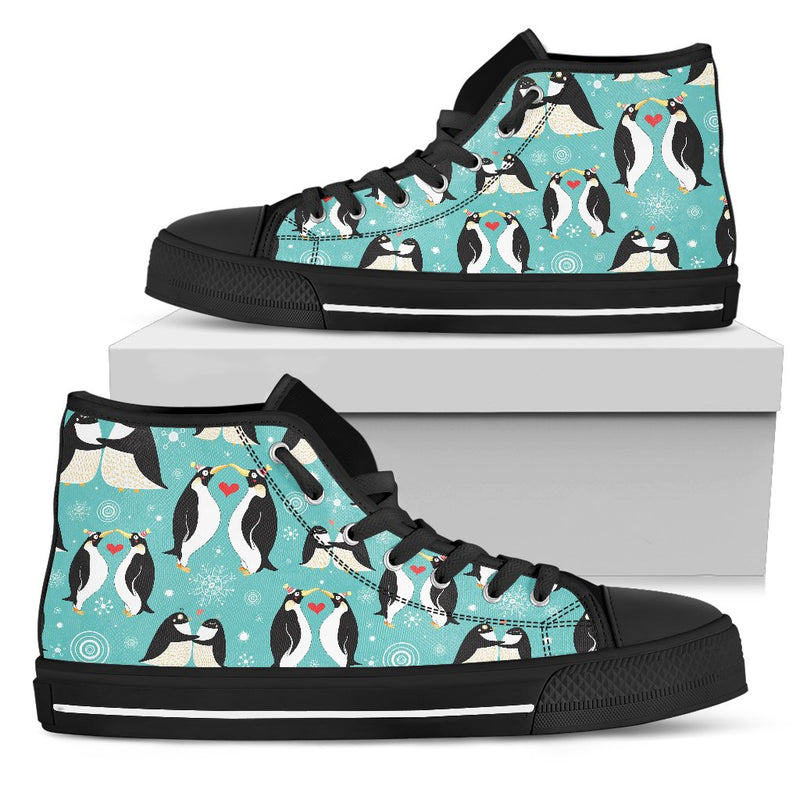 Penguin Love Print Women High Top Shoes