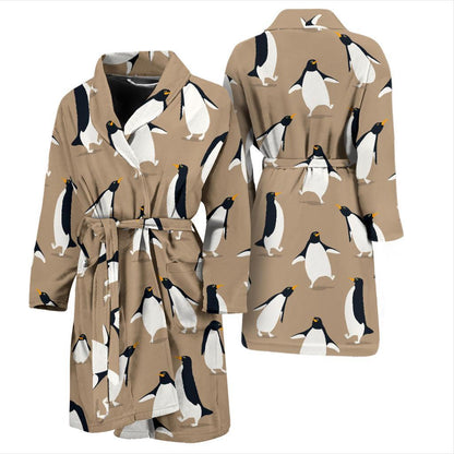 Penguin Pattern Print Design A01 Men Bathrobe-JORJUNE.COM