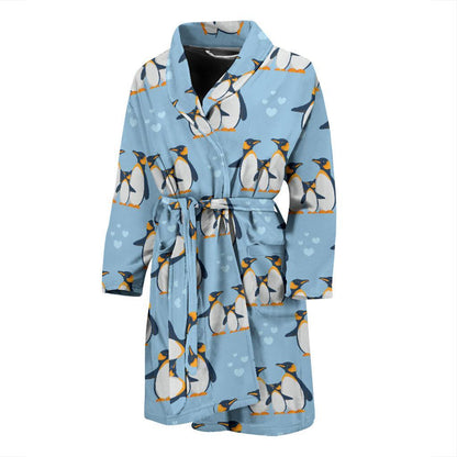 Penguin Pattern Print Design A04 Men Bathrobe-JORJUNE.COM