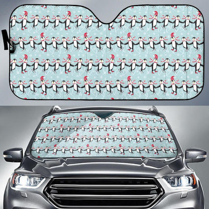 Penguin Skiing Design Car Sun Shade For Windshield