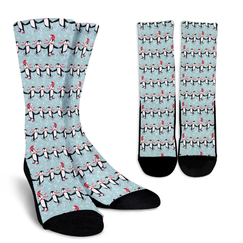 Penguin Sking Design Crew Socks