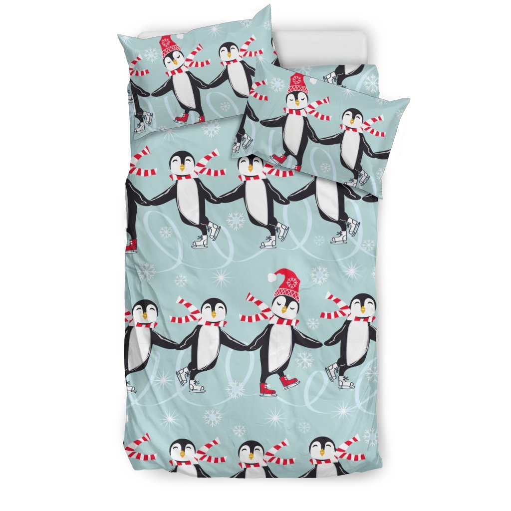 Penguin Sking Design Duvet Cover Bedding Set