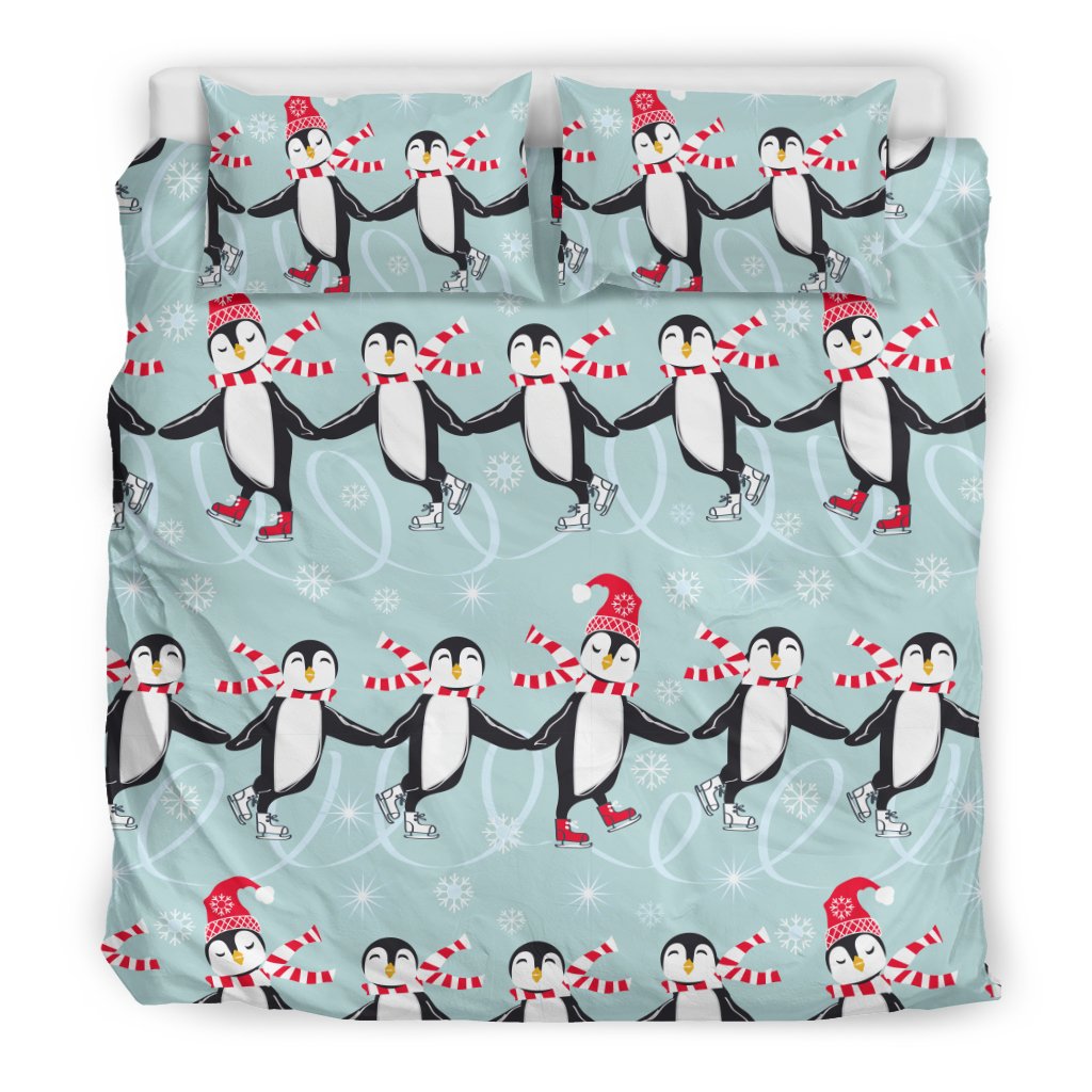 Penguin Sking Design Duvet Cover Bedding Set