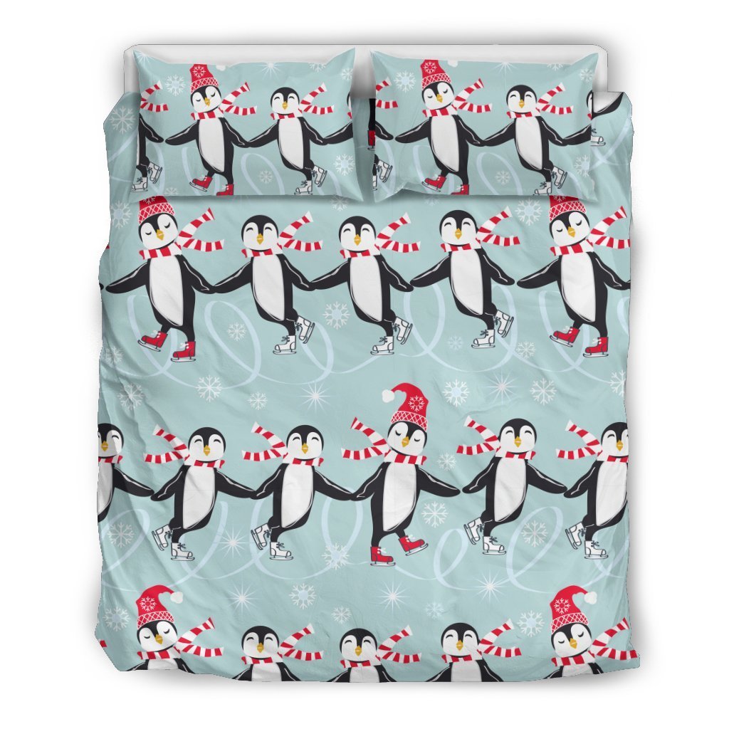 Penguin Sking Design Duvet Cover Bedding Set