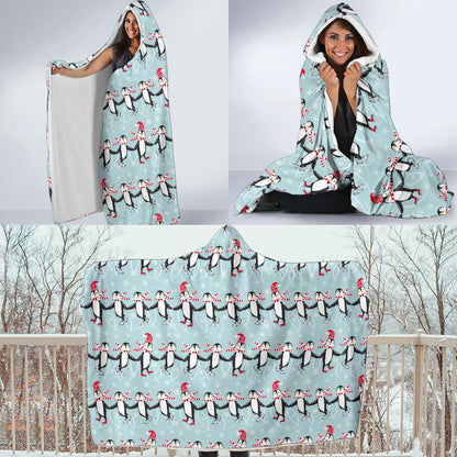 Penguin Sking Design Hooded Blanket-JTAMIGO.COM