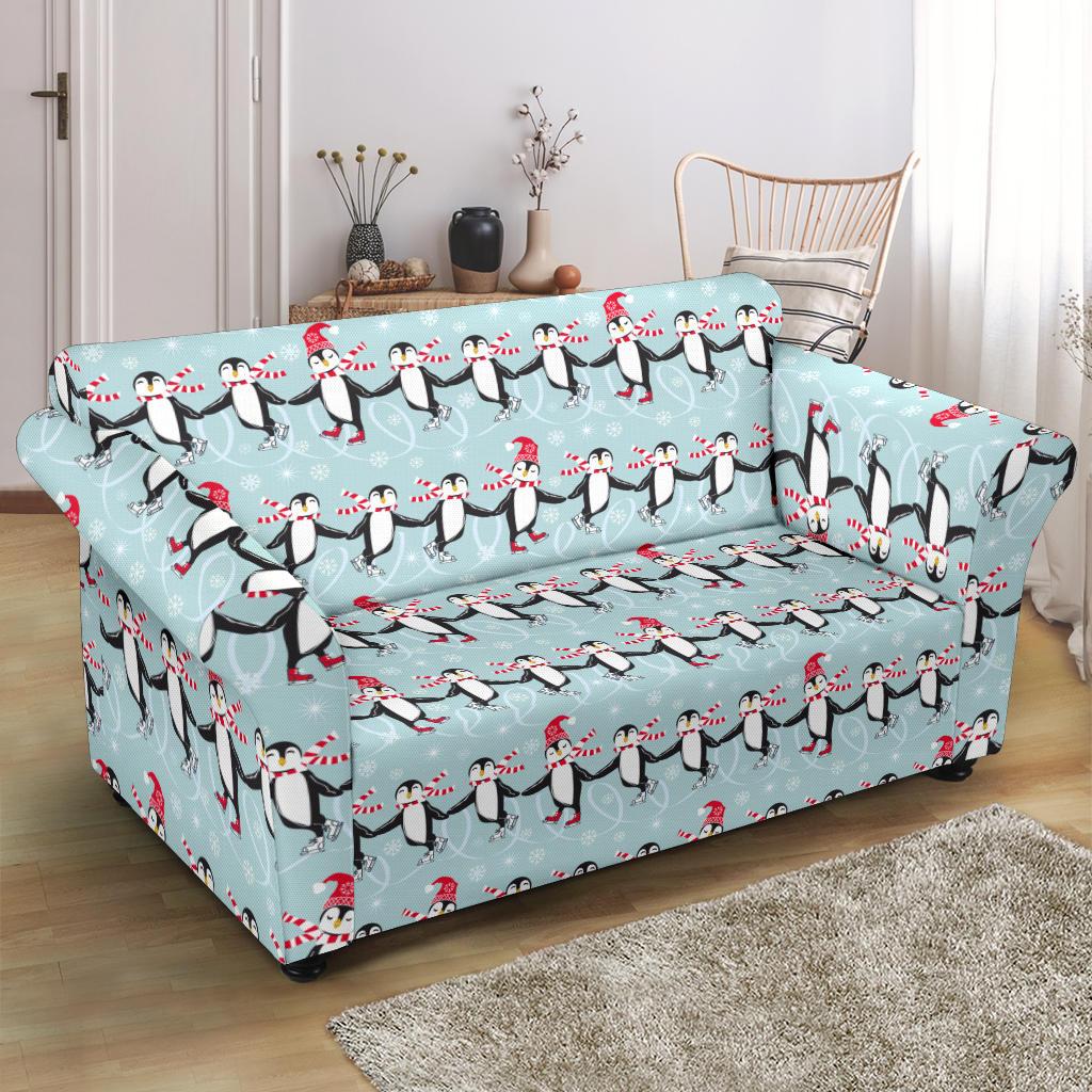 Penguin Sking Design Loveseat Slipcover-JTAMIGO.COM
