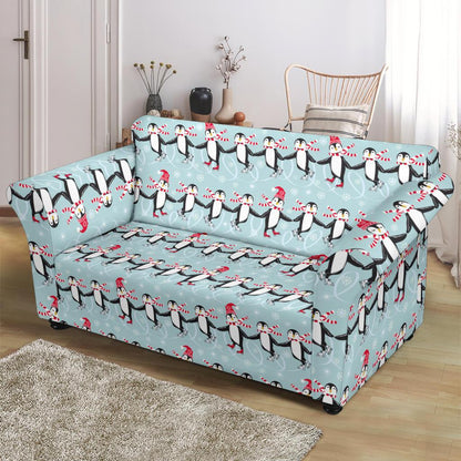 Penguin Sking Design Loveseat Slipcover-JTAMIGO.COM
