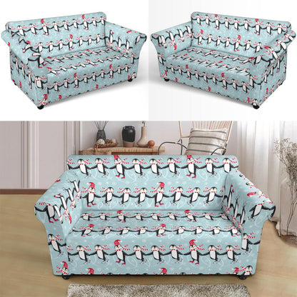 Penguin Sking Design Loveseat Slipcover-JTAMIGO.COM