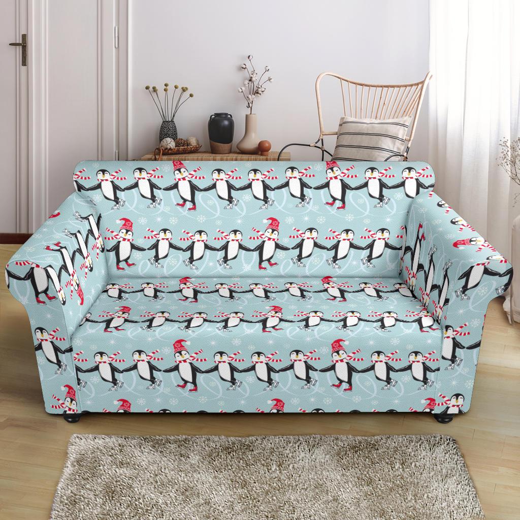 Penguin Sking Design Loveseat Slipcover-JTAMIGO.COM
