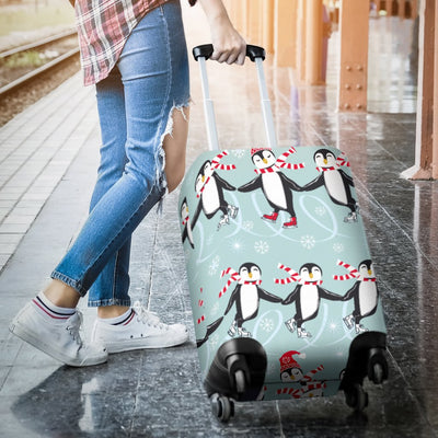 Penguin Sking Design Luggage Cover Protector