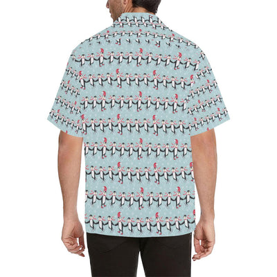 Penguin Sking Design Men Aloha Hawaiian Shirt