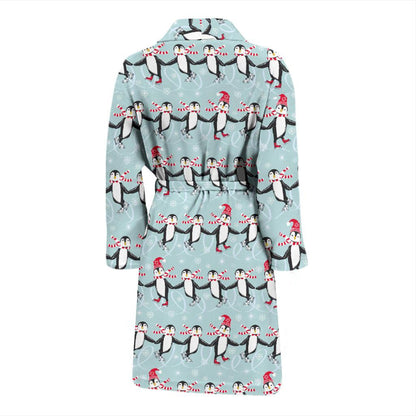 Penguin Sking Design Men Bath Robe-JTAMIGO.COM