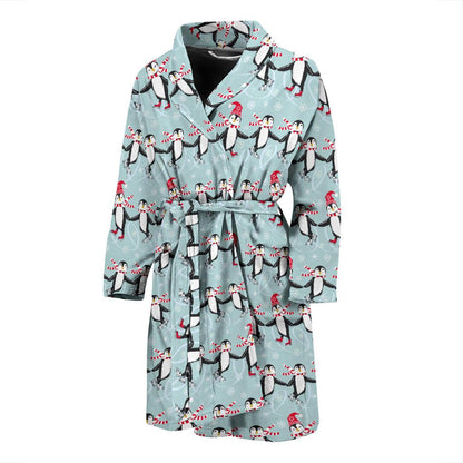 Penguin Sking Design Men Bath Robe-JTAMIGO.COM