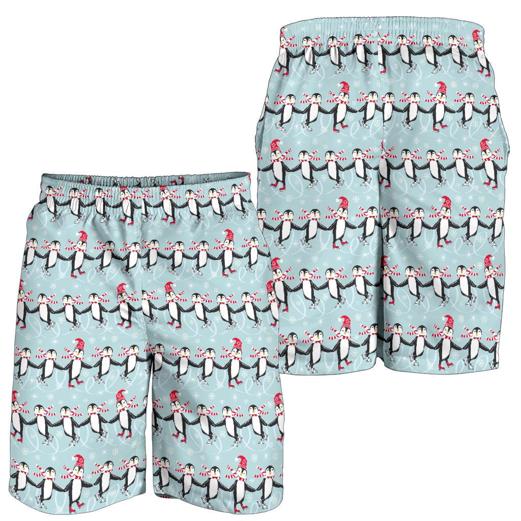 Penguin Sking Design Mens Shorts-JTAMIGO.COM