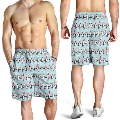 Penguin Sking Design Mens Shorts-JTAMIGO.COM