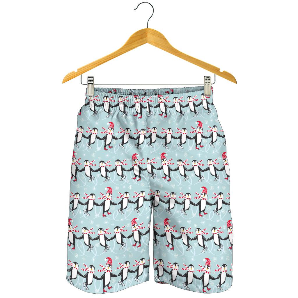 Penguin Sking Design Mens Shorts-JTAMIGO.COM