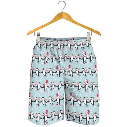 Penguin Sking Design Mens Shorts-JTAMIGO.COM