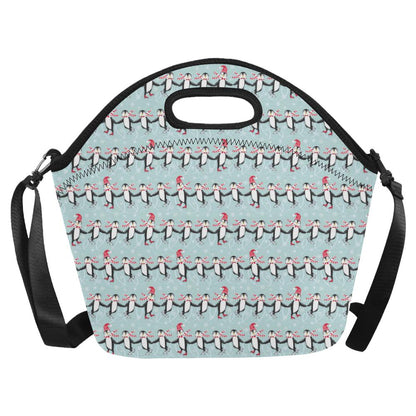 Penguin Sking Design Neoprene Lunch Bag (Model 1669)(Large)-JTAMIGO.COM