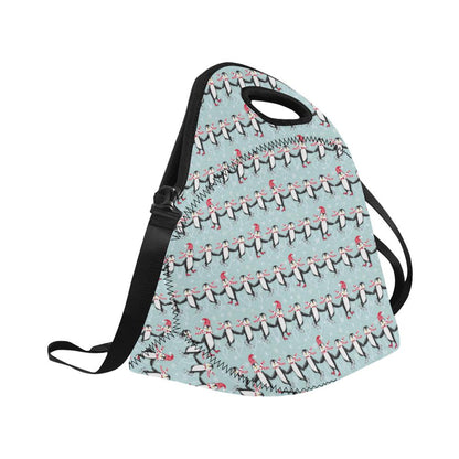 Penguin Sking Design Neoprene Lunch Bag (Model 1669)(Large)-JTAMIGO.COM