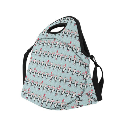 Penguin Sking Design Neoprene Lunch Bag (Model 1669)(Large)-JTAMIGO.COM