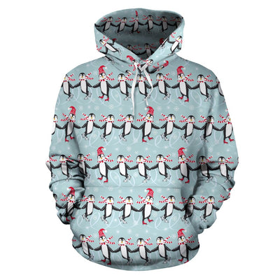 Penguin Sking Design Pullover Hoodie