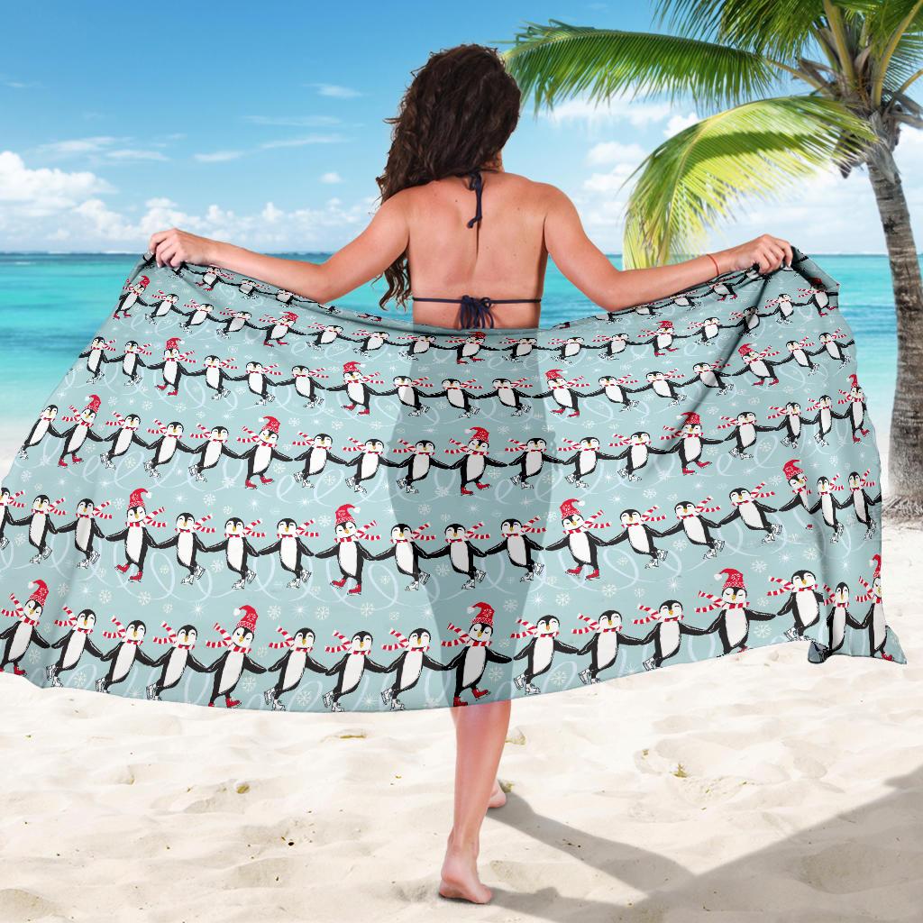 Penguin Sking Design Sarong Pareo Wrap