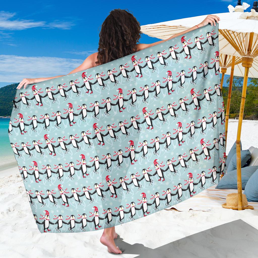 Penguin Sking Design Sarong Pareo Wrap