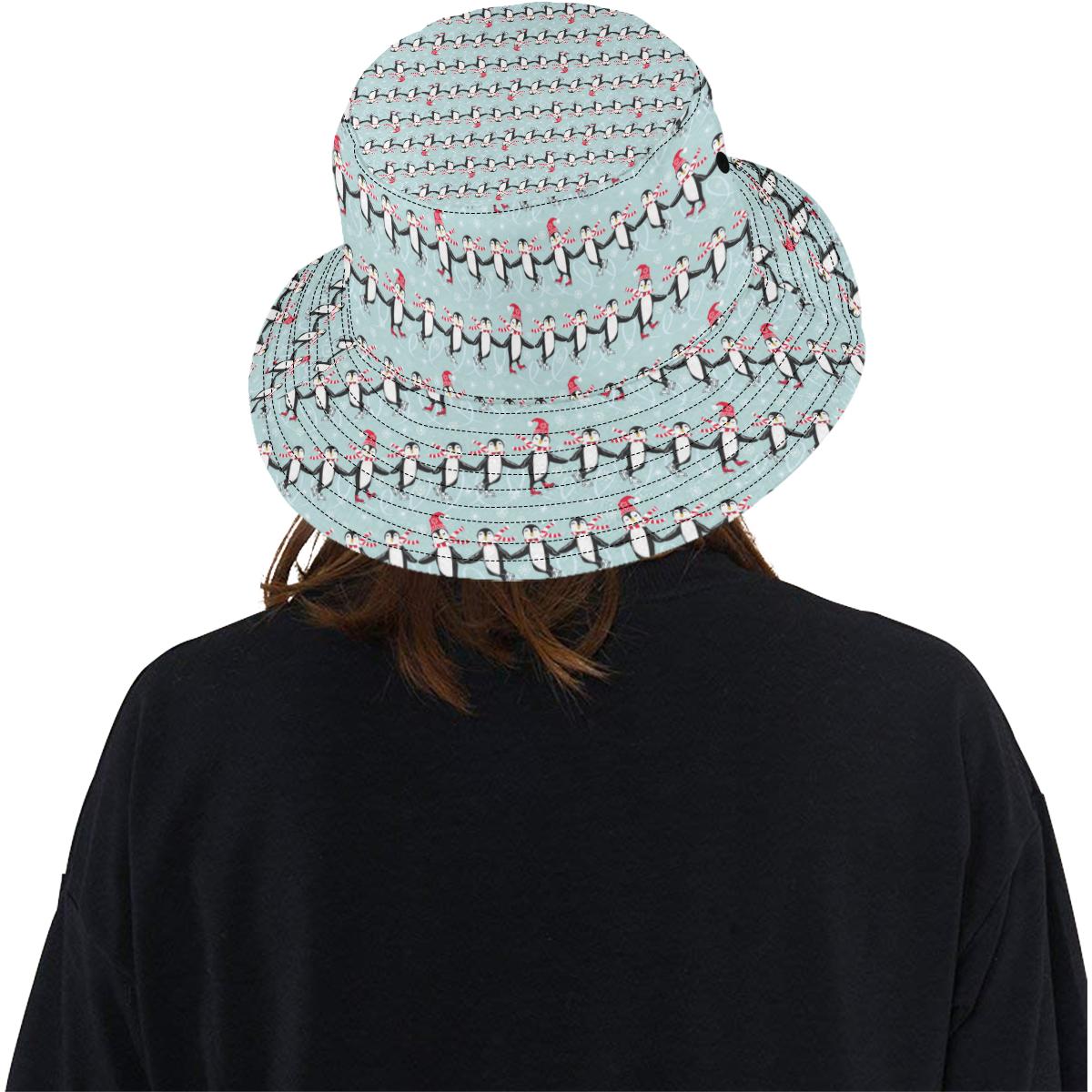 Penguin Sking Design Unisex Bucket Hat