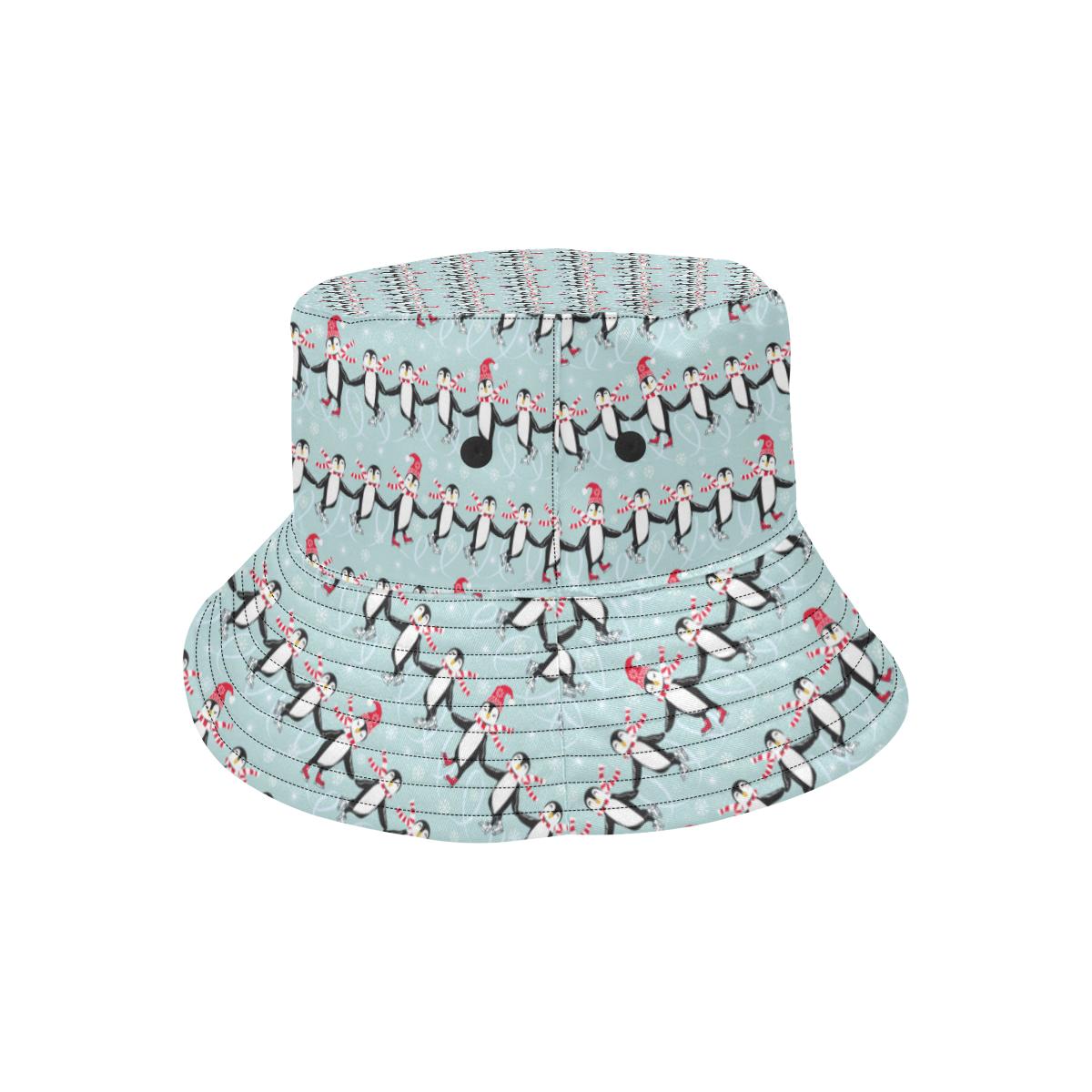 Penguin Sking Design Unisex Bucket Hat