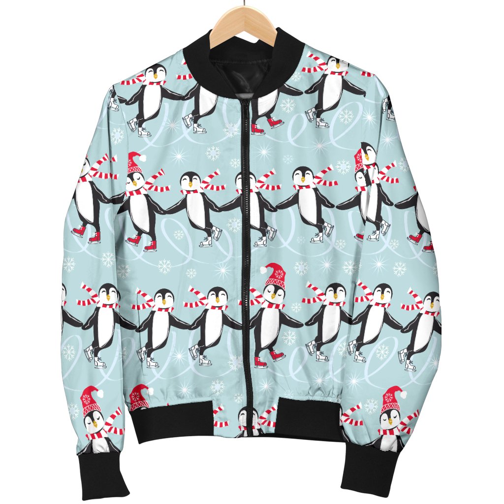 Penguin Sking Design Women Casual Bomber Jacket