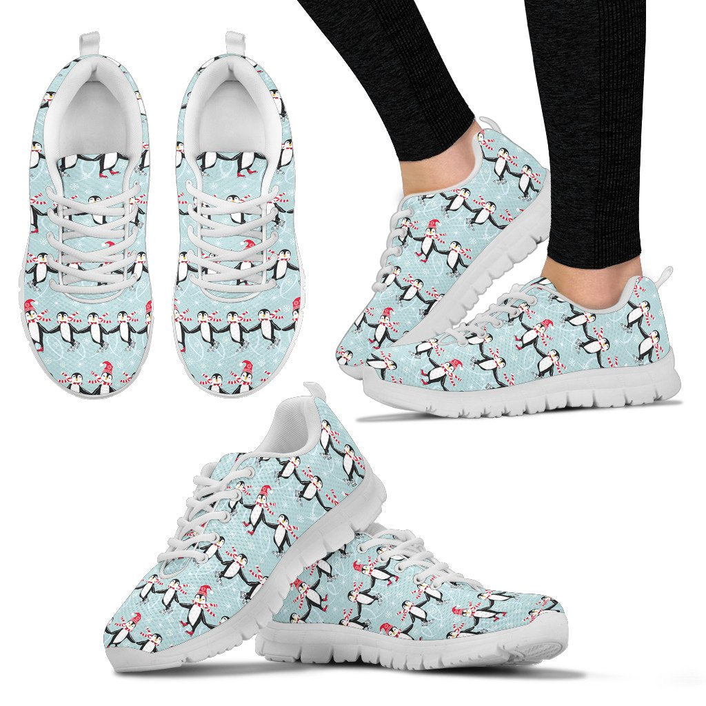 Penguin Sking Design Women Sneakers Shoes