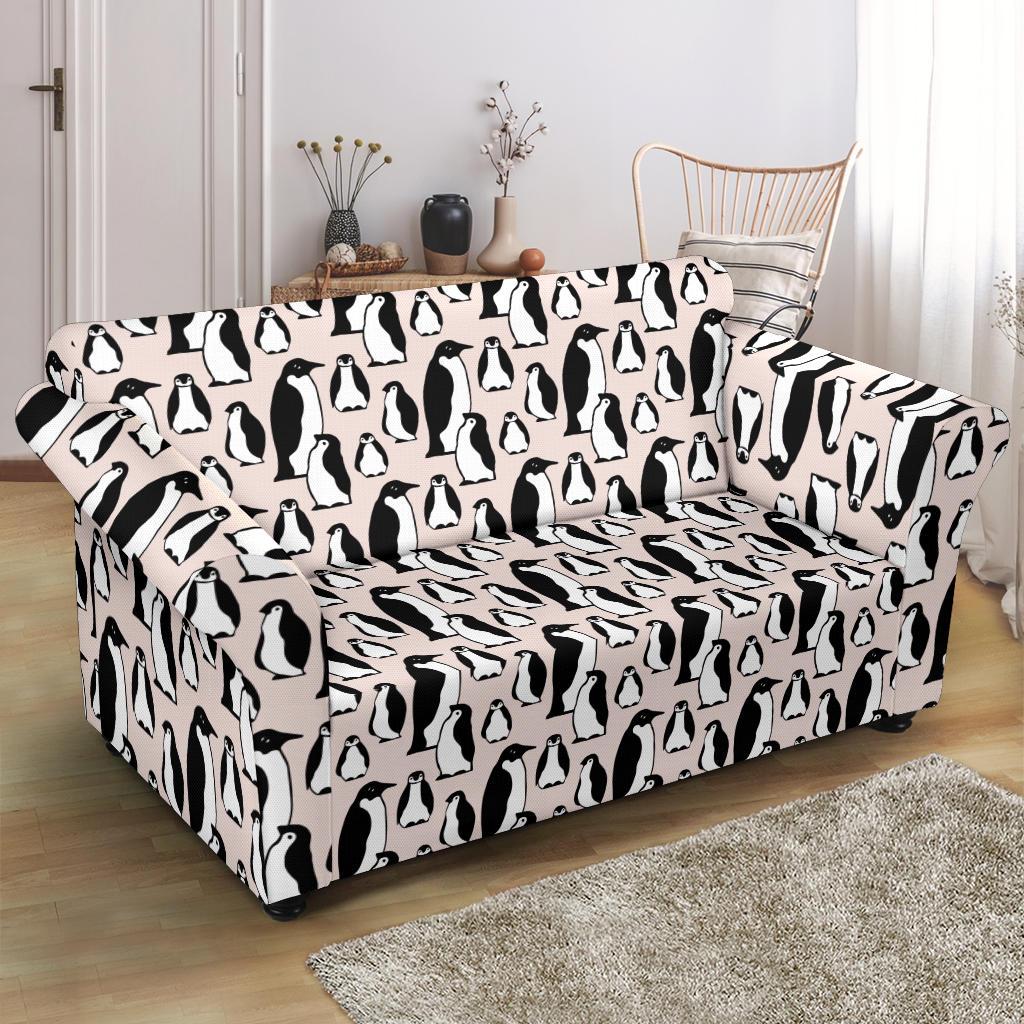 Penguin Themed Loveseat Slipcover-JTAMIGO.COM