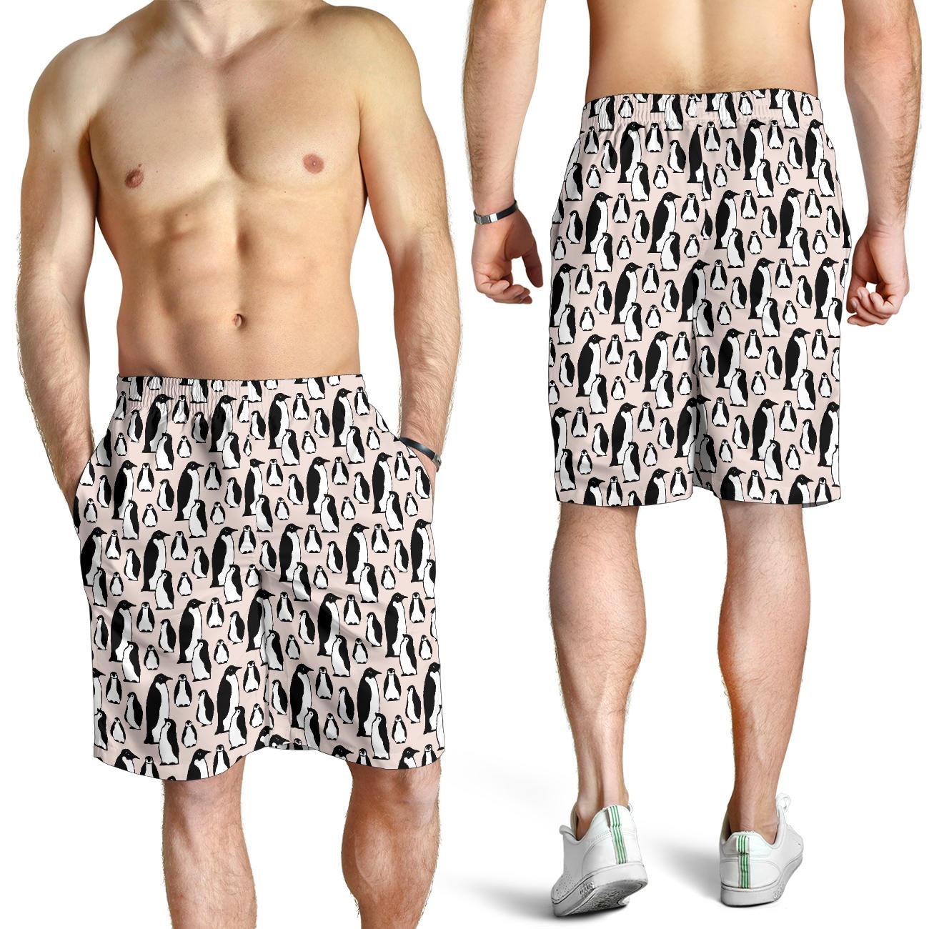 Penguin Themed Mens Shorts-JTAMIGO.COM