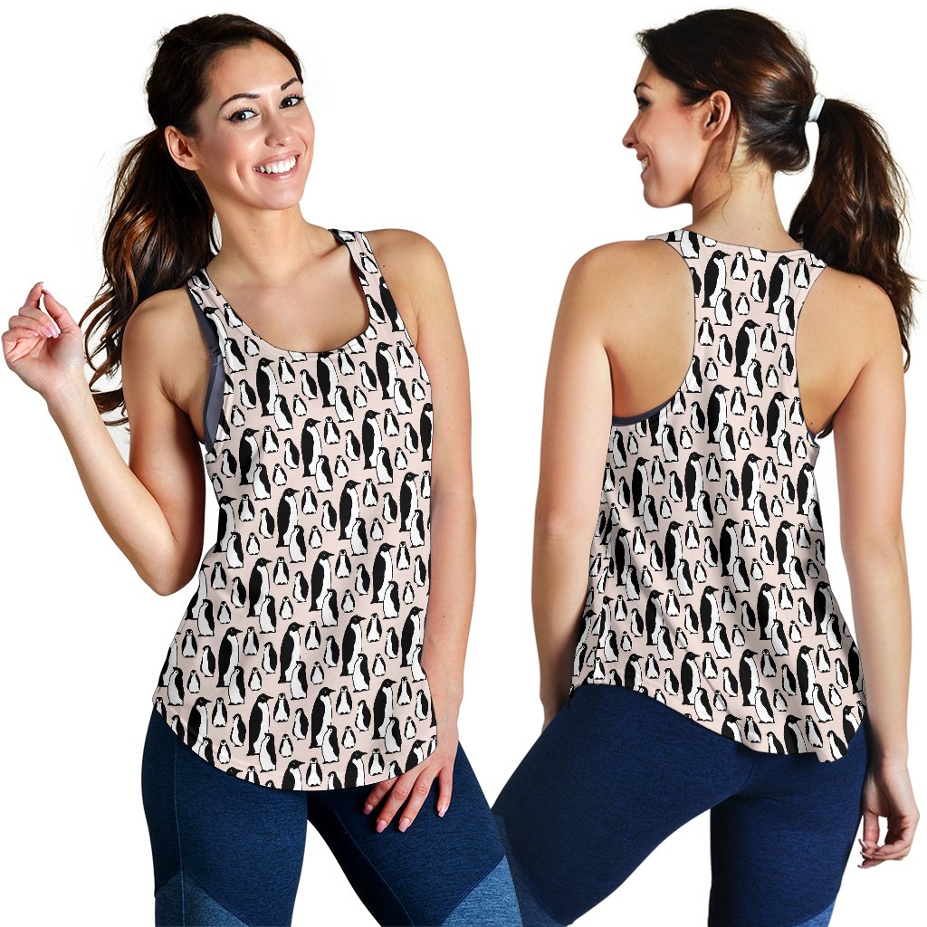 Penguin Themed Women Racerback Tank Top