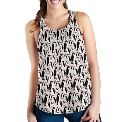 Penguin Themed Women Racerback Tank Top