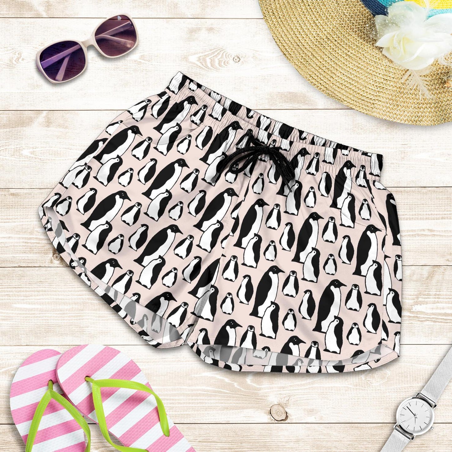 Penguin Themed Women Shorts-JTAMIGO.COM