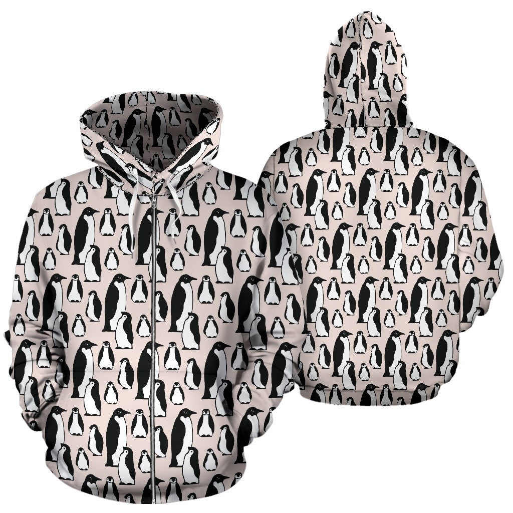Penguin Themed Zip Up Hoodie