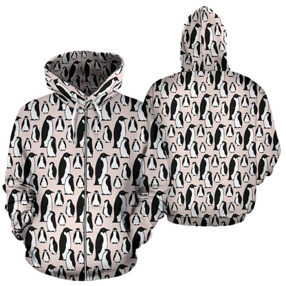 Penguin Themed Zip Up Hoodie