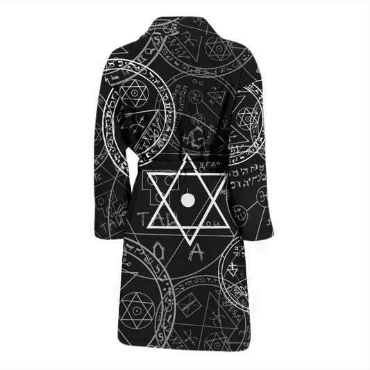 Pentagram Pattern Print Design A01 Men Bathrobe-JORJUNE.COM