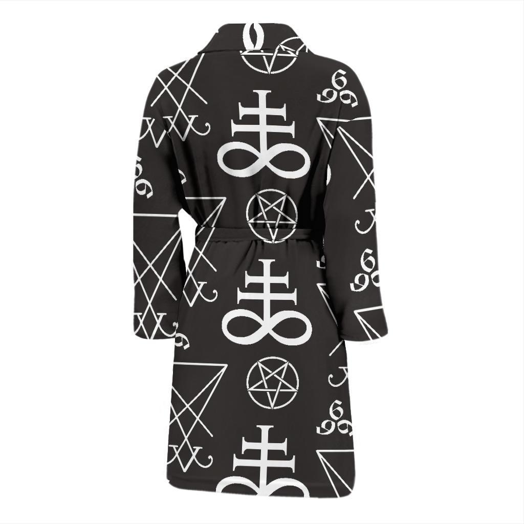 Pentagram Pattern Print Design A04 Men Bathrobe-JORJUNE.COM
