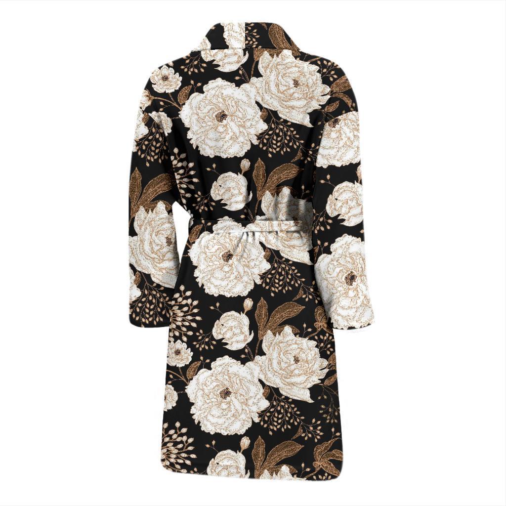 Peony Pattern Print Design A02 Men Bathrobe-JORJUNE.COM